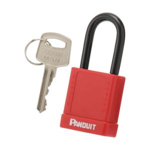 パンドウイット PANDUIT パンドウイット PSL-8 ロックアウト用非電導性パドロック 赤