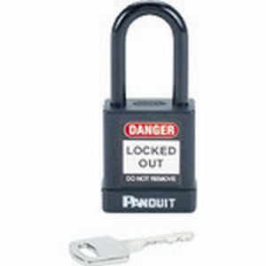 パンドウイット PANDUIT パンドウイット PSL-8BL ロックアウト用非電導性パドロック 黒 1個=1箱