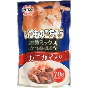 ペットアイ PET&i ペットアイ いつものごちそう お魚ミックス かつお まぐろ カニカマ入り 70g