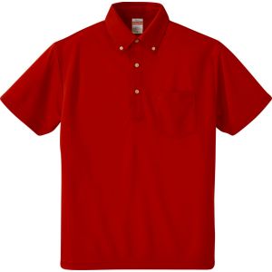 キャブ CAB ユナイテッドアスレ 4.1oz ドライアスレチック ポロシャツ ボタンダウン ポケット付 レッド XS 69 592101 CAB