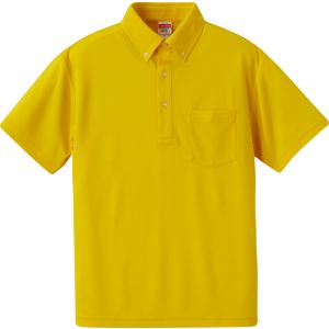 キャブ CAB ユナイテッドアスレ 4.1oz ドライアスレチック ポロシャツ ボタンダウン ポケット付 カナリアイエロー S 190 592101 CAB
