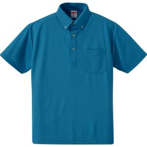 キャブ CAB ユナイテッドアスレ 4.1oz ドライアスレチック ポロシャツ ボタンダウン ポケット付 ターコイズブルー L 538 592101 CAB