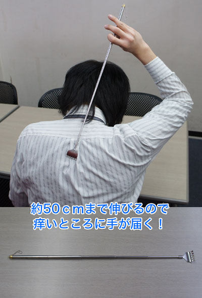  あきばお～ 携帯できる伸びる孫の手　最長50ｃｍ
