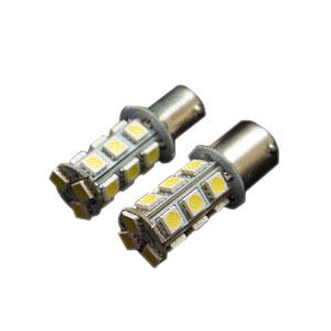 あきばお～ 3chip SMD 高輝度18連(素子数54個) S25シングル口金LED ホワイト 2個セット