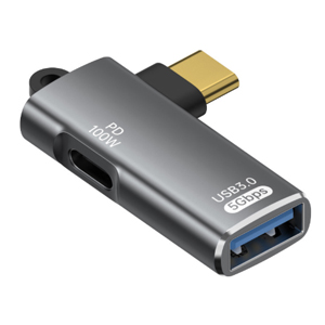 あきばお～ TypeC USB3.0変換 充電アダプタ グレー