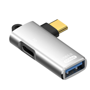 あきばお～ TypeC USB3.0変換 充電アダプタ シルバー