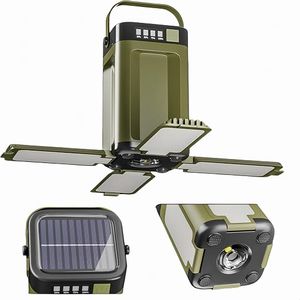 あきばお～ 4灯 折りたたみ式 アウトドア ソーラー ランタン 花型ライト
