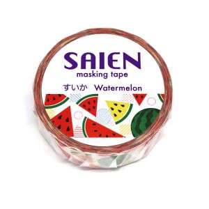カミイソ産商 カミイソ産商 マスキングテープ SAIEN UR-0184 すいか 15mmx10m