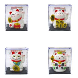 ファースト・アロー FIRSTARROW ソーラー招き猫 6cm 4色アソート ホワイト