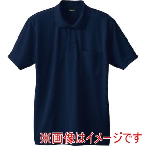 桑和 桑和 50397-1-6L 50397 半袖ポロシャツ 胸ポケット付き ネイビー 6L