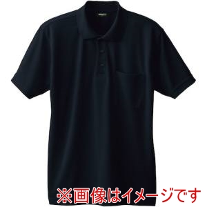 桑和 桑和 50397-04-6L 50397 半袖ポロシャツ 胸ポケット付き ブラック 6L
