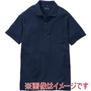 桑和 桑和 7325-51-1-L 7325-51 半袖ポロシャツ 胸ポケット付き ネイビー L