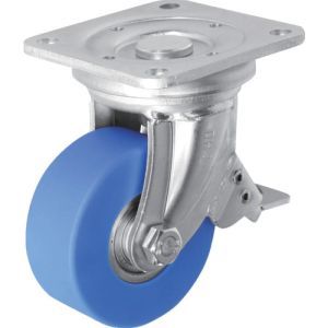 シシク SISIKU シシク DHJB-100U-MC 低床超重荷重用キャスター 自在ストッパー付 100径 モノマーキャスティングナイロン車輪 三価クロメート