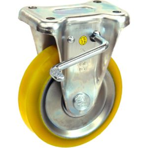 シシク SISIKU シシク EUWKB-100 静電気帯電防止キャスター 固定ストッパー付 100径 ウレタン車輪 SISIKU