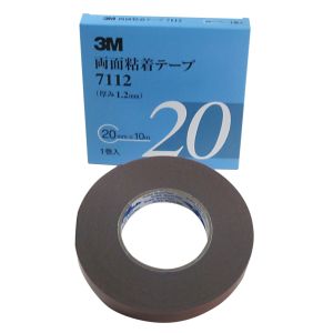 スリーエム 3M スリーエム 3M 7112 20 AAD 両面粘着テープ 20mm×10m 厚さ1.2mm 灰色 1巻入り