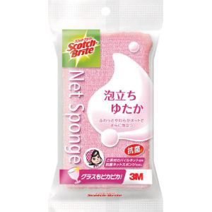 スリーエム 3M スリーエム 3M スコッチブライト 泡立ちゆたか ネットスポンジ ピンク ( キッチンスポンジ )
