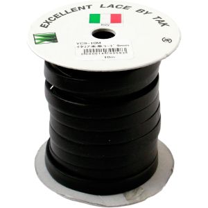 日本紐釦貿易 Nippon Chuko NBK イタリア製 本革コード 9mm幅 10m巻 黒  YC9-10M-9 日本紐釦貿易