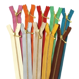 YKK YKK 玉付きファスナー ゴールド オータムカラー 10色アソート 14cm 3G14-AT10MIX