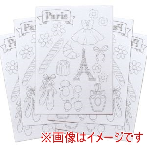 日本紐釦貿易 Nippon Chuko 日本紐釦 図案印刷済 フェルト 土台 らくちくフェルト 5枚入 Paris LCF-2-5