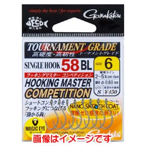 がまかつ Gamakatsu がまかつ シングルフック 58BL フッキングマスター コンペティション 6号 68-112