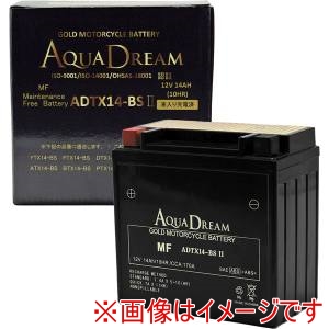 AQUA DREAM AQUA DREAM ADTX14-BSII バイク用バッテリー GOLD Motorcycle Battery 液入充電済み メーカー直送 代引不可 北海道沖縄離島不可