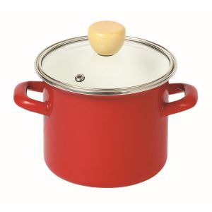 パール金属 パール金属 クラッソ ホーロー 深型 クックポット 12cm レッド HB-5068