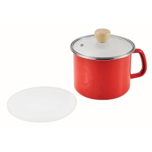 パール金属 パール金属 クラッソ IH対応 ホーロー 深型 片手 クックポット 14cm レッド HB-5365