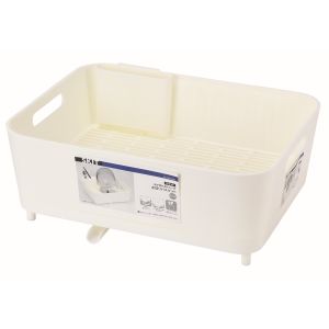 パール金属 Pearl パール金属 スキット 水が流れるトレー付 水切りバスケット ホワイト HB-5963