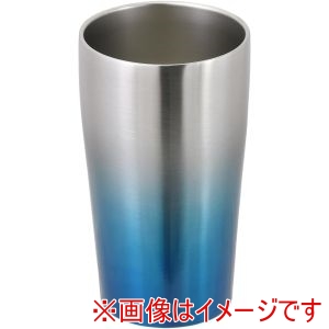 パール金属 パール金属 ビンテージバー 真空タンブラー 420 サテン×ブルー HC-318