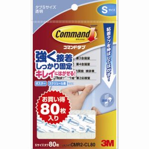 スリーエム 3M スリーエム 3M CMR2-CL80 コマンドタブ クリア お買い得パック S 80枚入り
