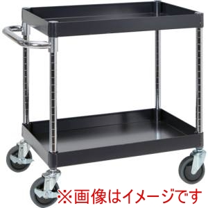 トラスコ中山 TRUSCO トラスコ中山 PEW-662-G75-BK ツールワゴン フェニックスワゴン 600X400 2段 Φ75ゴム車輪 ブラック メーカー直送 代引不可 北海道沖縄離島不可