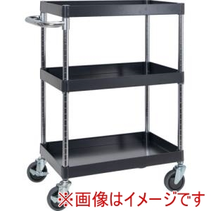 トラスコ中山 TRUSCO トラスコ中山 PEW-963-G75-BK ツールワゴン フェニックスワゴン 600X400 3段 Φ75ゴム車輪 ブラック メーカー直送 代引不可 北海道沖縄離島不可