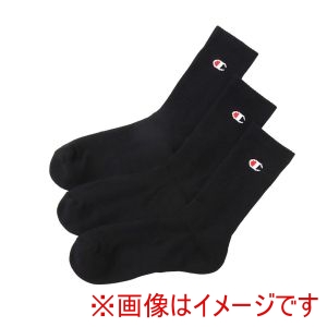 チャンピオン Champion チャンピオン C3-ZB722S 3P MIDDLE SOCKS ブラックXレッド 230