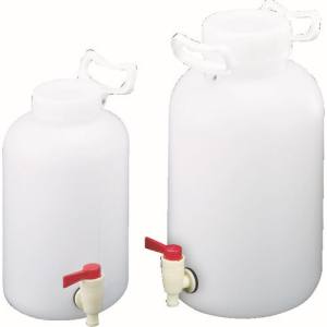 サンプラテック サンプラテック 6521 PE 取手付 広口 下口活栓瓶 ナチュラル 5L