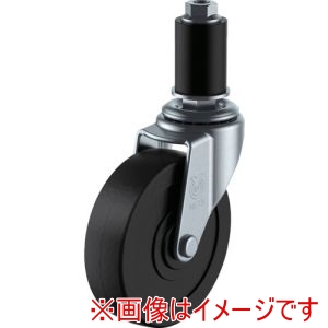 ユーエイキャスター YUEI ユーエイキャスター LTF-65RH-16 差し込み式 自在 キャスター ゴム 車輪径65mm Lタイプ LTF型 パイプ径16