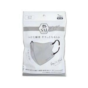 日翔 日翔 彩 SAI 立体シルクフィールマスク ライトグレー ブラック ふつうサイズ 7枚入