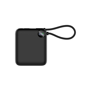 ラソス Lazos Lazos L-MC-2 モバイルバッテリー 10000mAh コンパクトモバ充 10000mAh PD対応 Type-Cケーブル付 ブラック