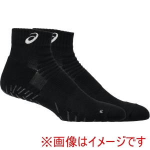 アシックス ASICS アシックス 3053A162 グリップショートソックス12 パフォーマンスブラックxブリリアントホワイト L