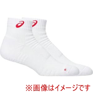 アシックス ASICS アシックス 3053A162 グリップショートソックス12 ブリリアントホワイトxファイアリーレッド S