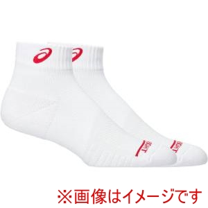 アシックス ASICS アシックス 3053A163 サポートショートソックス12 ブリリアントホワイトxファイアリーレッド XS