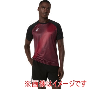 アシックス ASICS アシックス 2101A348 プラクティスグラフィック半袖シャツ エンジ XL