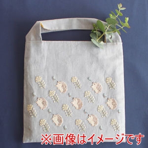 ピース Piece ピース chicchiさんの動物刺繍キット 図案印刷済 はりねずみさんとナノハナのバッグ PHC-131-2