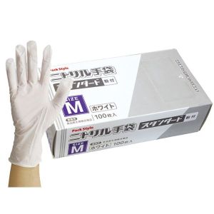 パックスタイル パックスタイル PSニトリル手袋 スタンダード 白 粉付 M 1ケース(3000) 00531607 メーカー直送 法人限定 代引不可 北海道沖縄離島不可