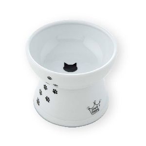 猫壱 neco ichi 猫壱 ハッピーダイニング 脚付フードボウル L 猫柄 シリコン付き