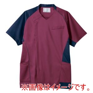 住商モンブラン 住商モンブラン MS855-89-5L スクラブメンズ半袖 ワイン/ネイビー 5L
