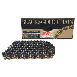 江沼チェーン 江沼チェーン 420SR(BK/GP) チェーン 420SR ブラック&ゴールド 100L SPJ EKチェーン