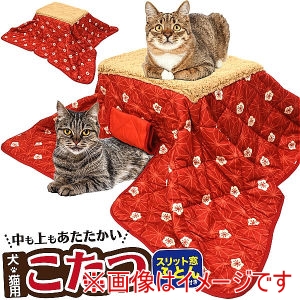 プラタ プラタ 出入りしやすい スリット 窓付き ぽかぽかあったか 犬猫用 こたつ hotkota02