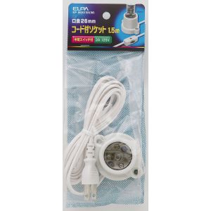 朝日電器 エルパ ELPA エルパ KP-M2615H W コード付ソケット ELPA 朝日電器