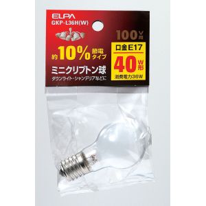 朝日電器 エルパ ELPA エルパ GKP-L36H W ミニクリプトン球 ELPA 朝日電器