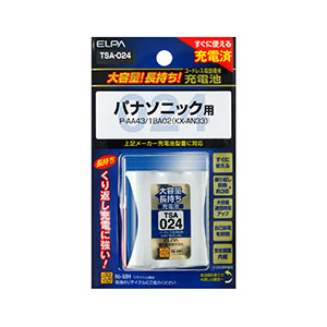 朝日電器 エルパ ELPA エルパ TSA-024 大容量長持ち充電池 ELPA 朝日電器